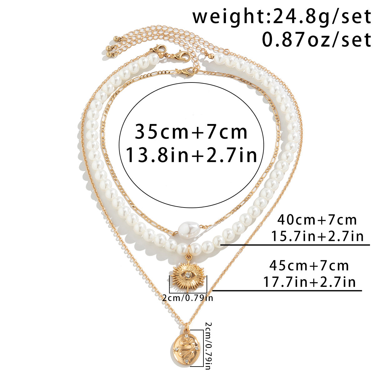 3-piece Set Of Starfish Shell Pearl Necklace My Store