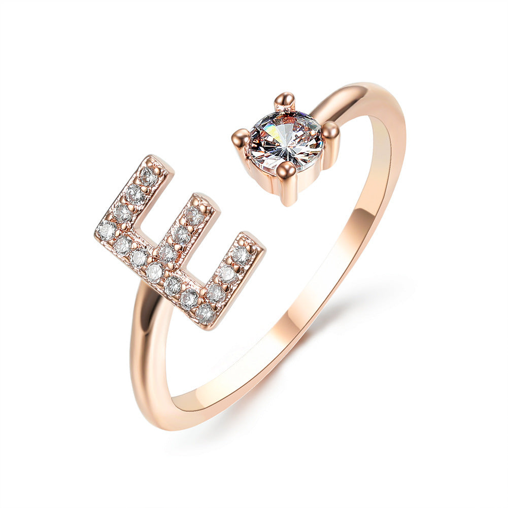 New Design Adjustable 26 Initial Letter Ring Fashion Jewelry For Women Simple Elegant Jewelry My Store