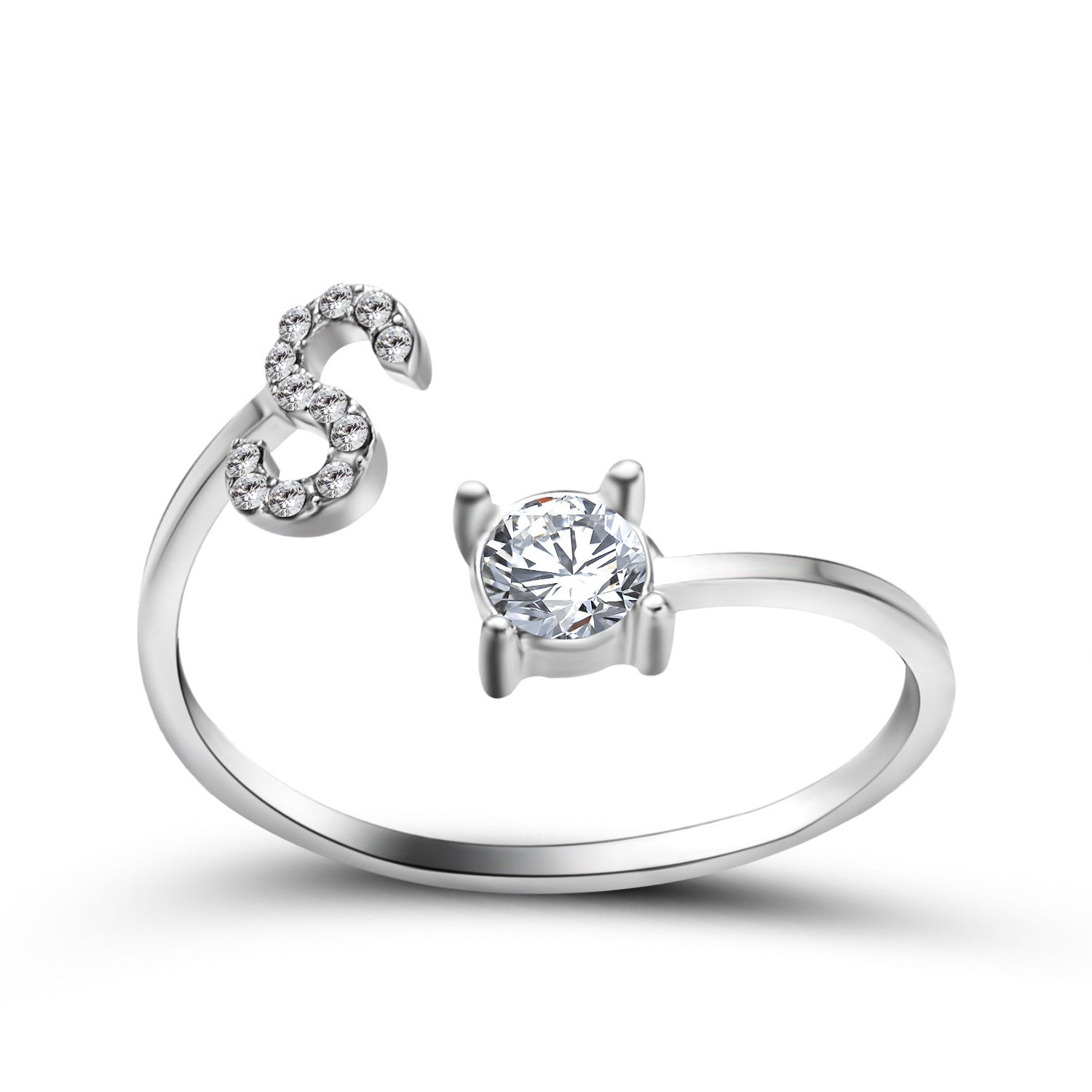 New Design Adjustable 26 Initial Letter Ring Fashion Jewelry For Women Simple Elegant Jewelry My Store
