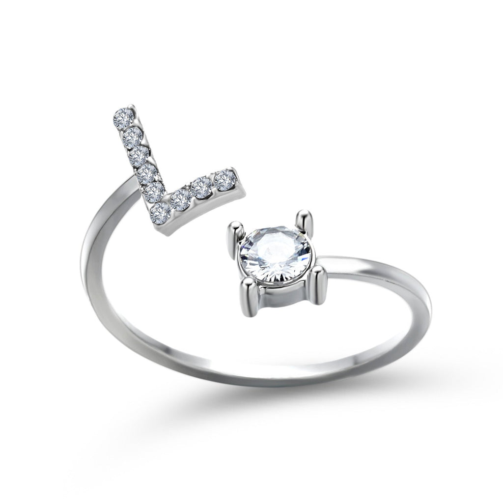 New Design Adjustable 26 Initial Letter Ring Fashion Jewelry For Women Simple Elegant Jewelry My Store