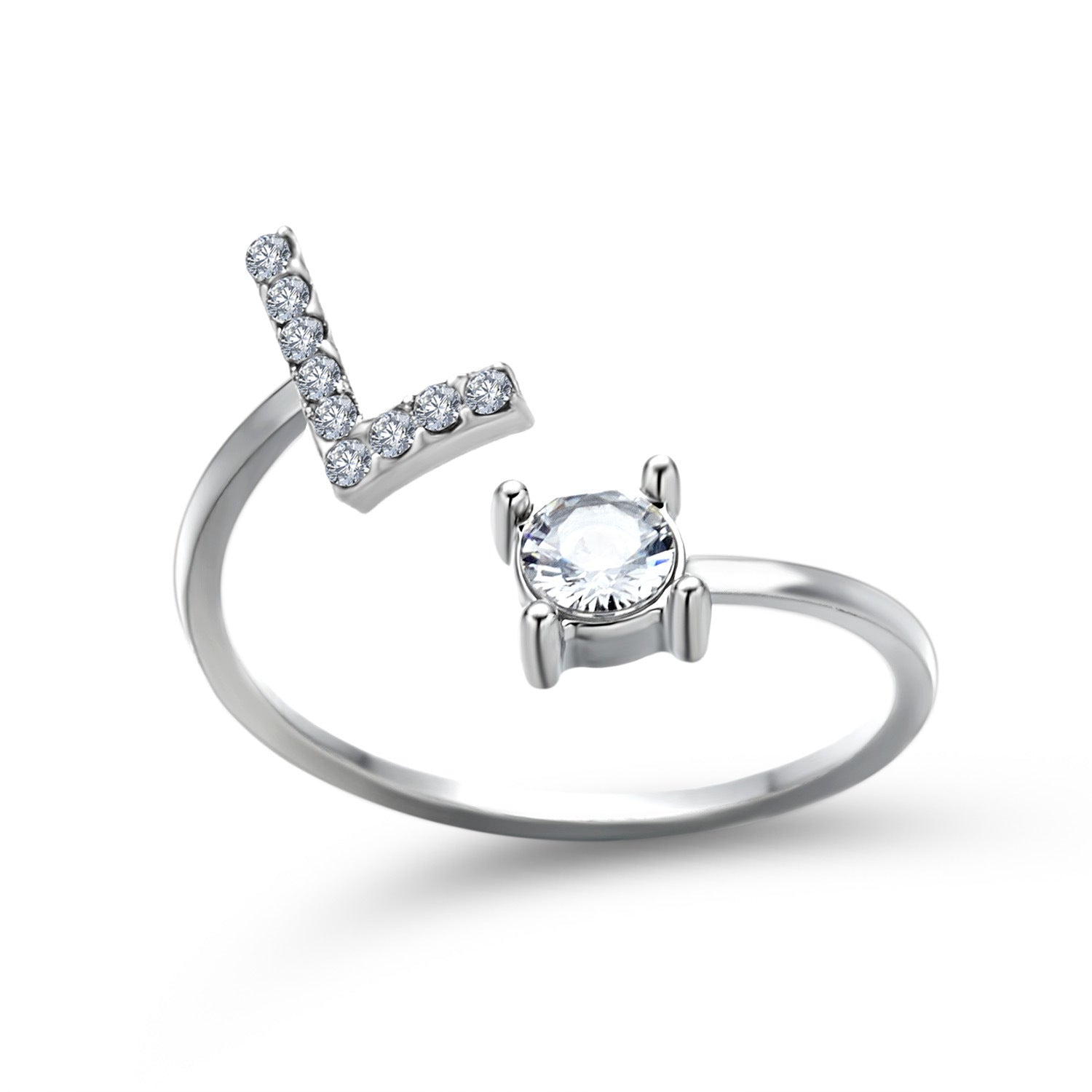 New Design Adjustable 26 Initial Letter Ring Fashion Jewelry For Women Simple Elegant Jewelry My Store