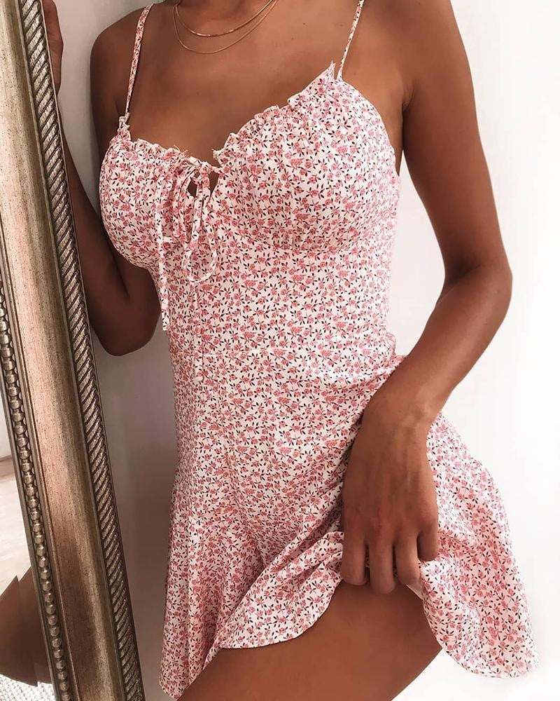 Floral Dress Mini Camisole Dress Women My Store