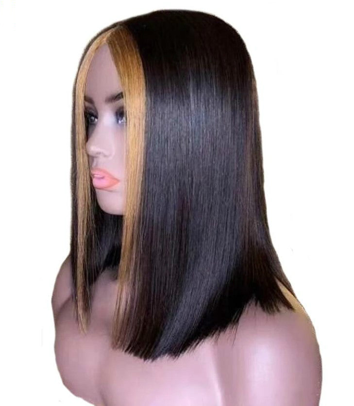 Explosion Style Front Lace Straight Hair Wig European And American Women's Wig Short Straight Hair Human Hair Wigs My Store