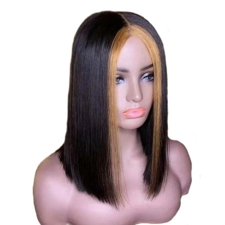 Explosion Style Front Lace Straight Hair Wig European And American Women's Wig Short Straight Hair Human Hair Wigs My Store