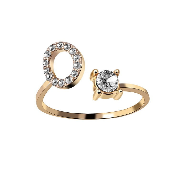 New Design Adjustable 26 Initial Letter Ring Fashion Jewelry For Women Simple Elegant Jewelry My Store