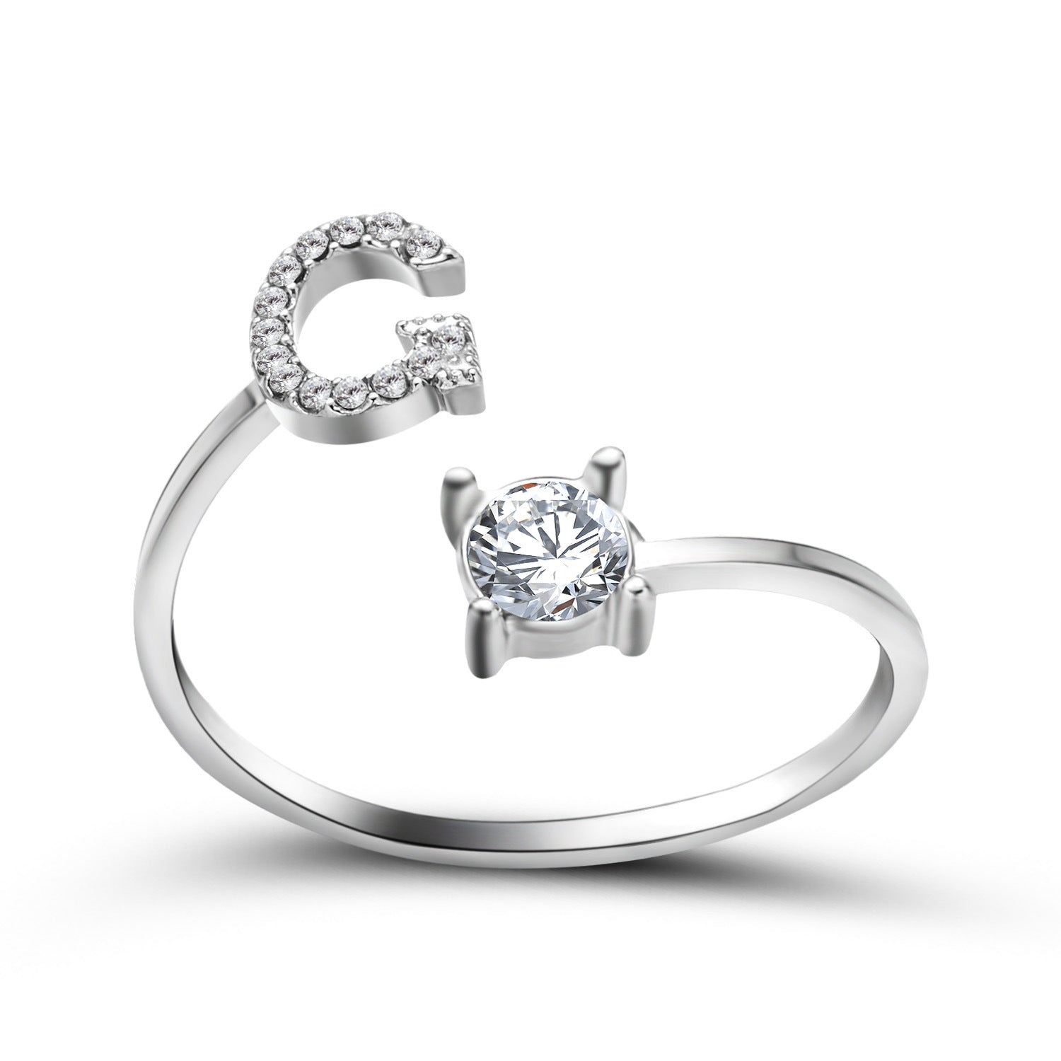 New Design Adjustable 26 Initial Letter Ring Fashion Jewelry For Women Simple Elegant Jewelry My Store