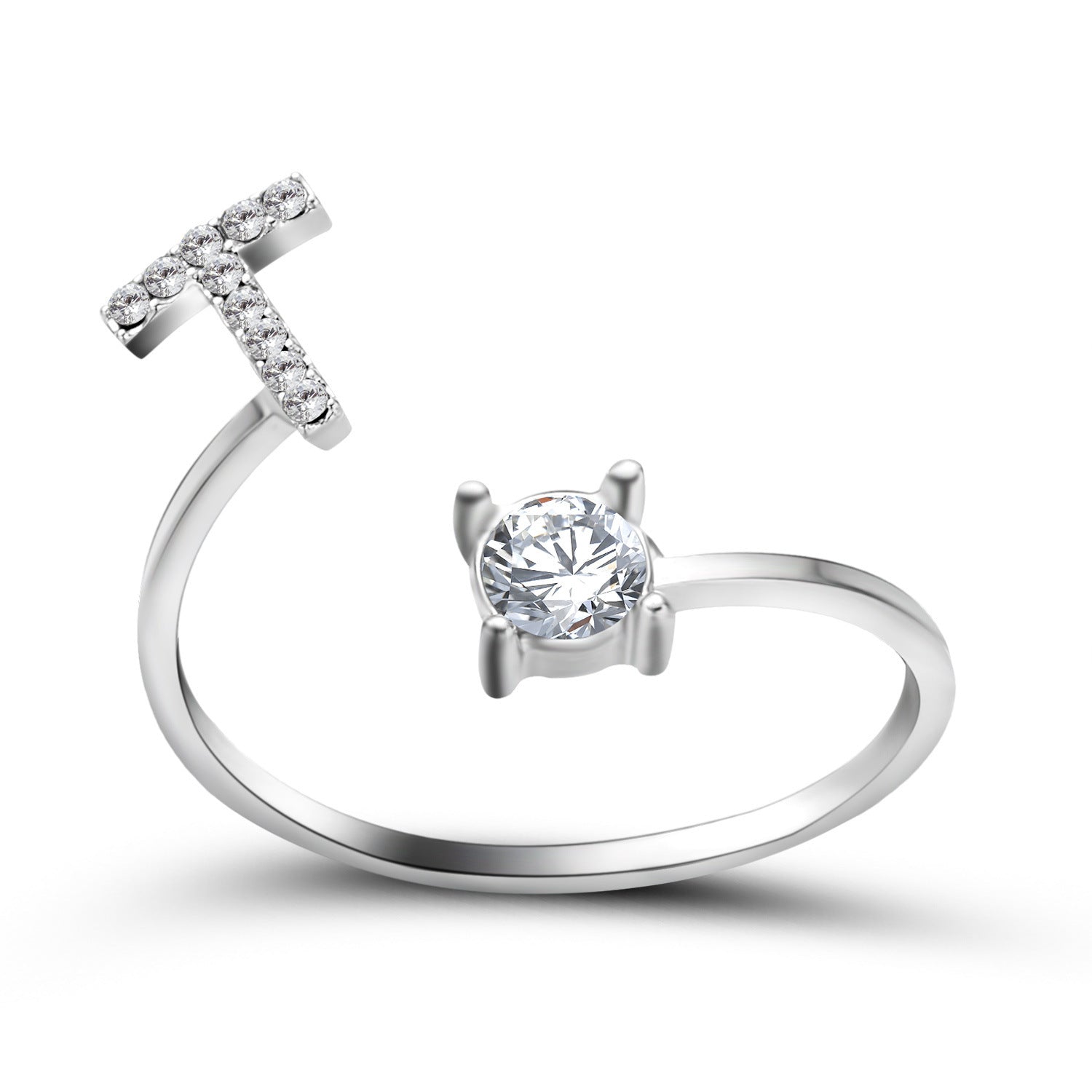 New Design Adjustable 26 Initial Letter Ring Fashion Jewelry For Women Simple Elegant Jewelry My Store