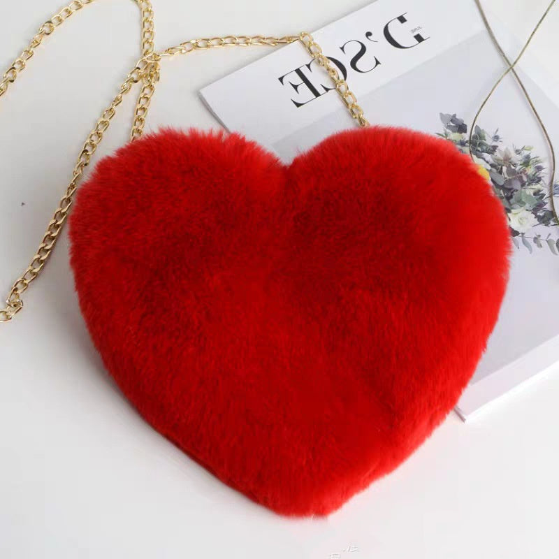 Love Bags For Women Plush Chain Shoulder Bags Valentine's Day Party Bag My Store