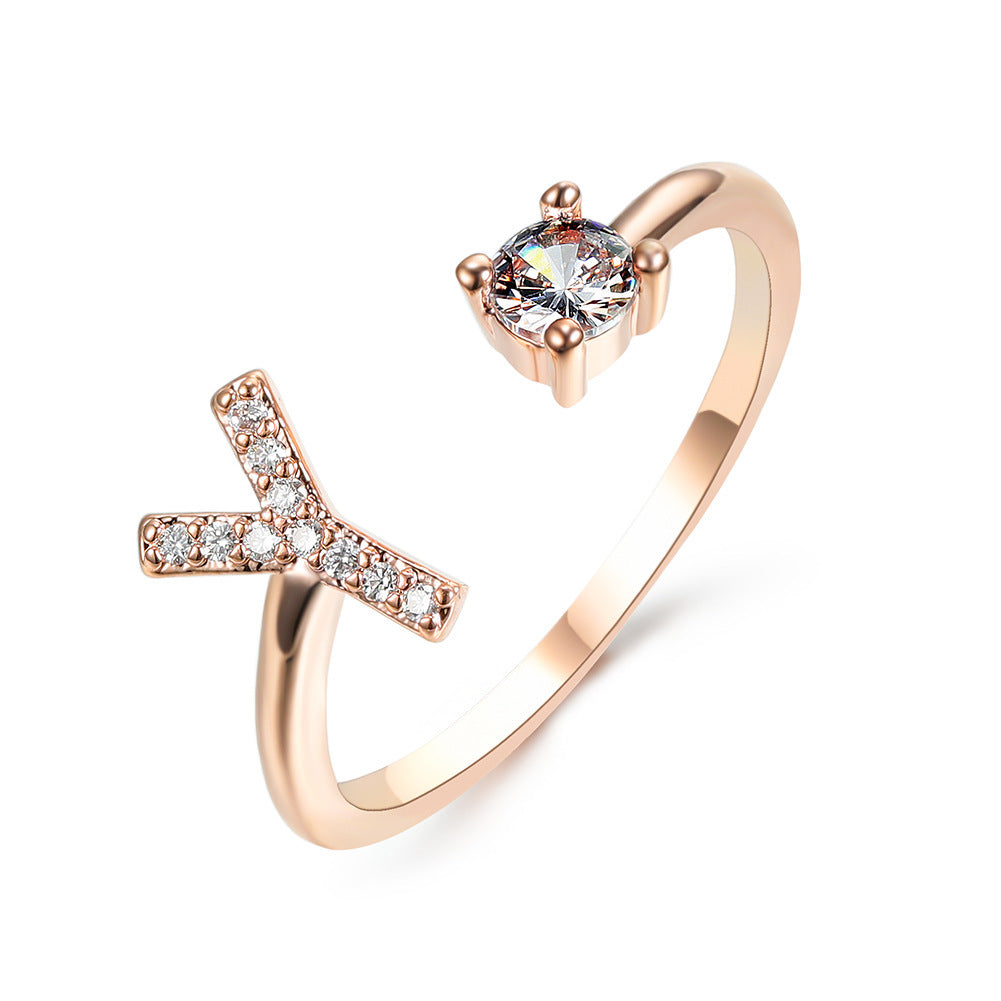 New Design Adjustable 26 Initial Letter Ring Fashion Jewelry For Women Simple Elegant Jewelry My Store