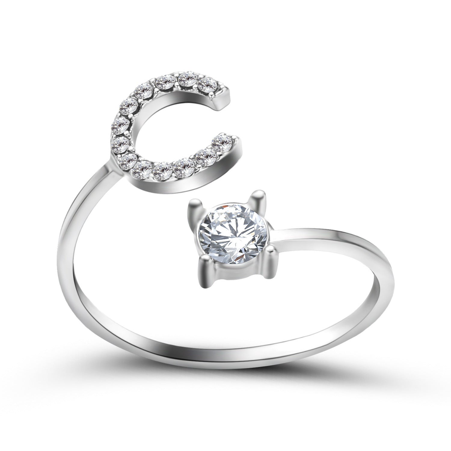 New Design Adjustable 26 Initial Letter Ring Fashion Jewelry For Women Simple Elegant Jewelry My Store