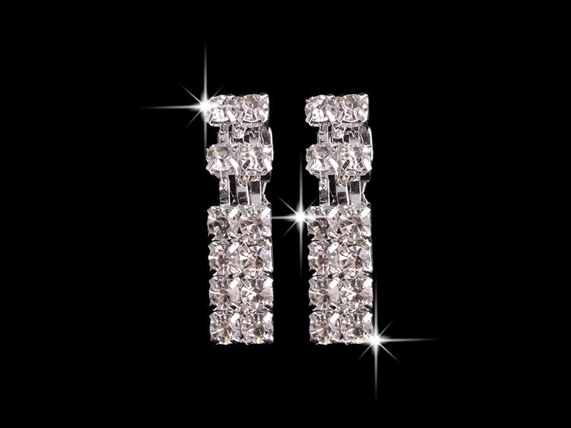 4 Pieces Rhinestones Necklace Set With Earrings Ring And Bracelet Fashion Jewelry For Women My Store