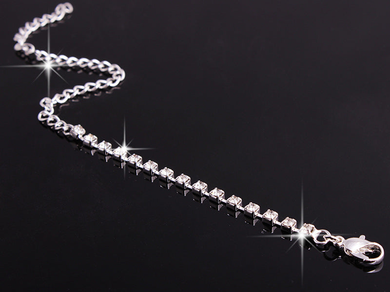 4 Pieces Rhinestones Necklace Set With Earrings Ring And Bracelet Fashion Jewelry For Women My Store