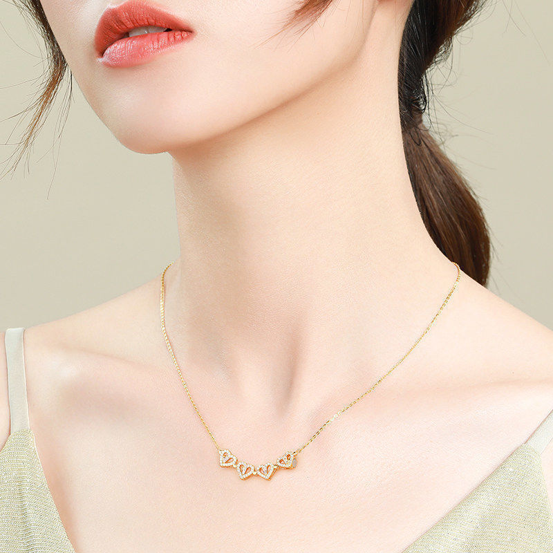 Retro Magnetic Folding Heart Shaped Four Leaf Clover Pendant Necklace Women Love Clavicle Chain Gifts Openable Choker Jewelry My Store