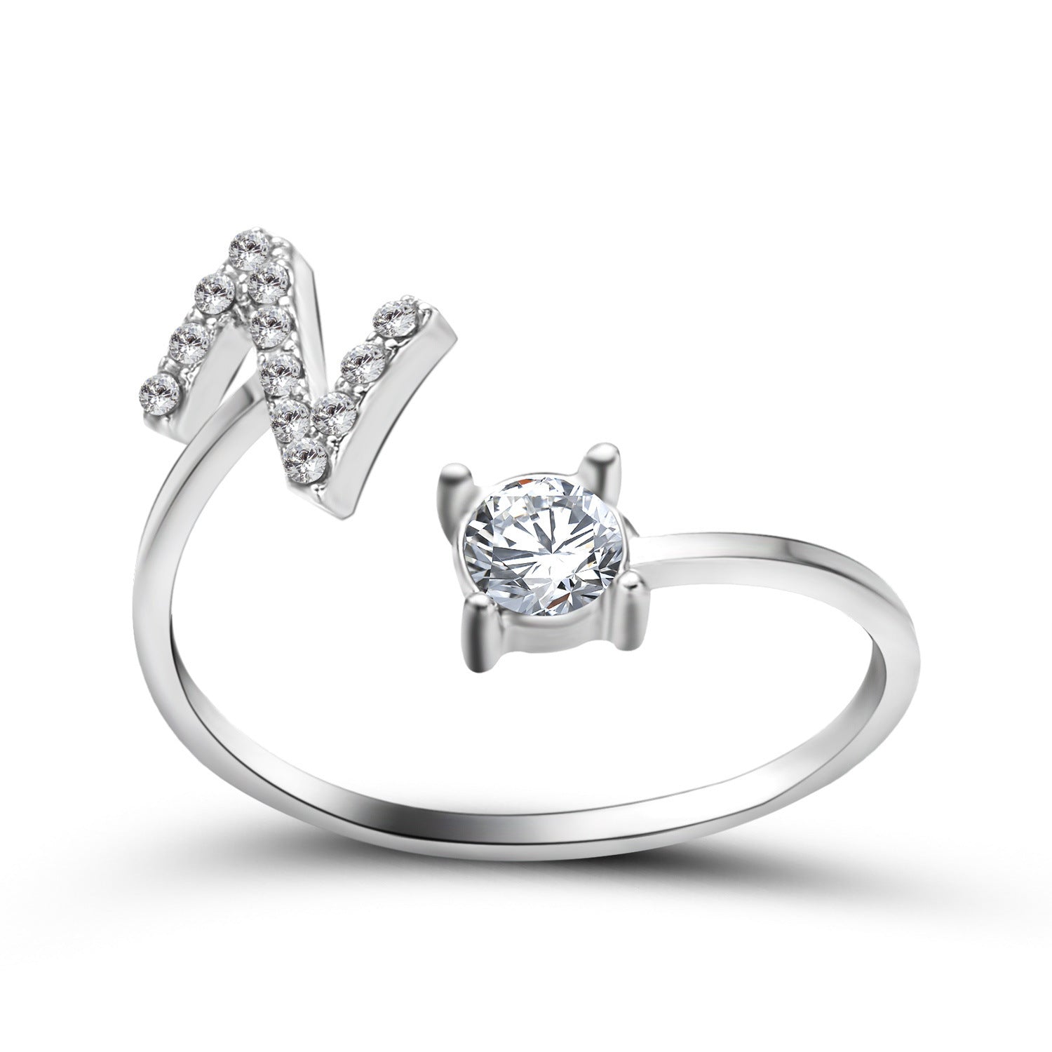 New Design Adjustable 26 Initial Letter Ring Fashion Jewelry For Women Simple Elegant Jewelry My Store