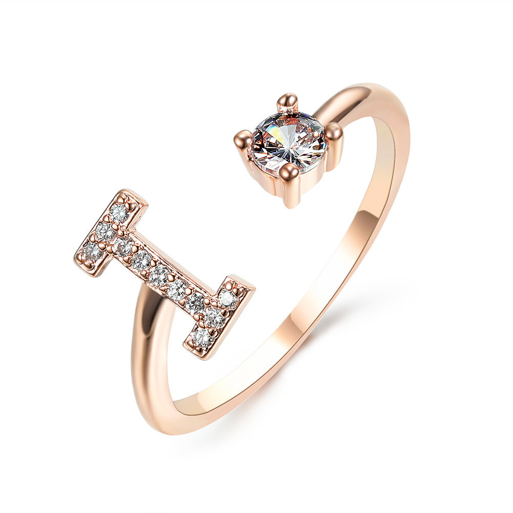 New Design Adjustable 26 Initial Letter Ring Fashion Jewelry For Women Simple Elegant Jewelry My Store