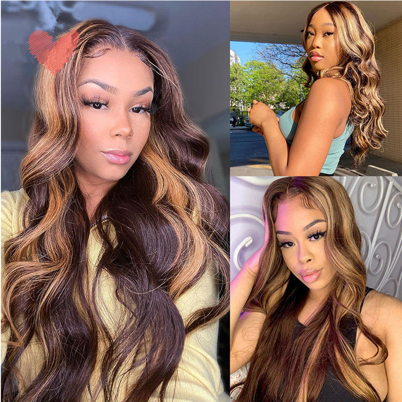 Women's Fashion Foreign Trade Wigs, Long Curly Hair, Chemical Fiber Wigs, Rose Net My Store