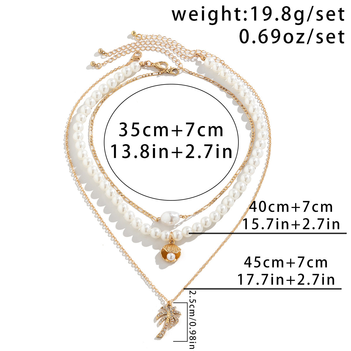 3-piece Set Of Starfish Shell Pearl Necklace My Store