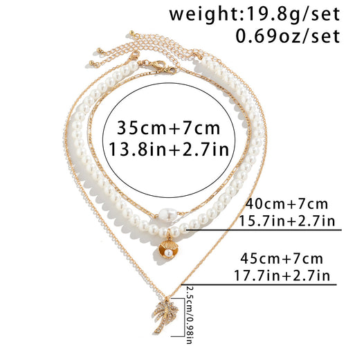 3-piece Set Of Starfish Shell Pearl Necklace My Store