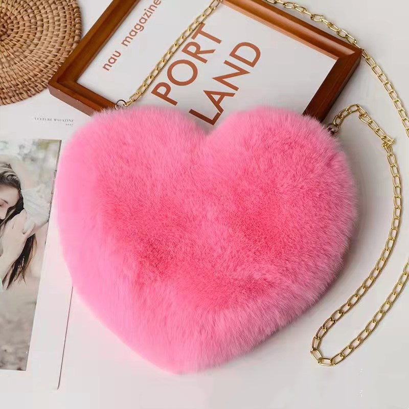 Love Bags For Women Plush Chain Shoulder Bags Valentine's Day Party Bag My Store
