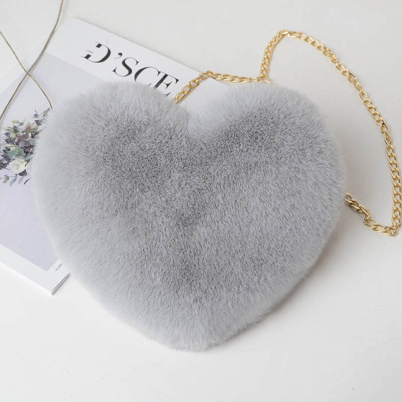 Love Bags For Women Plush Chain Shoulder Bags Valentine's Day Party Bag My Store