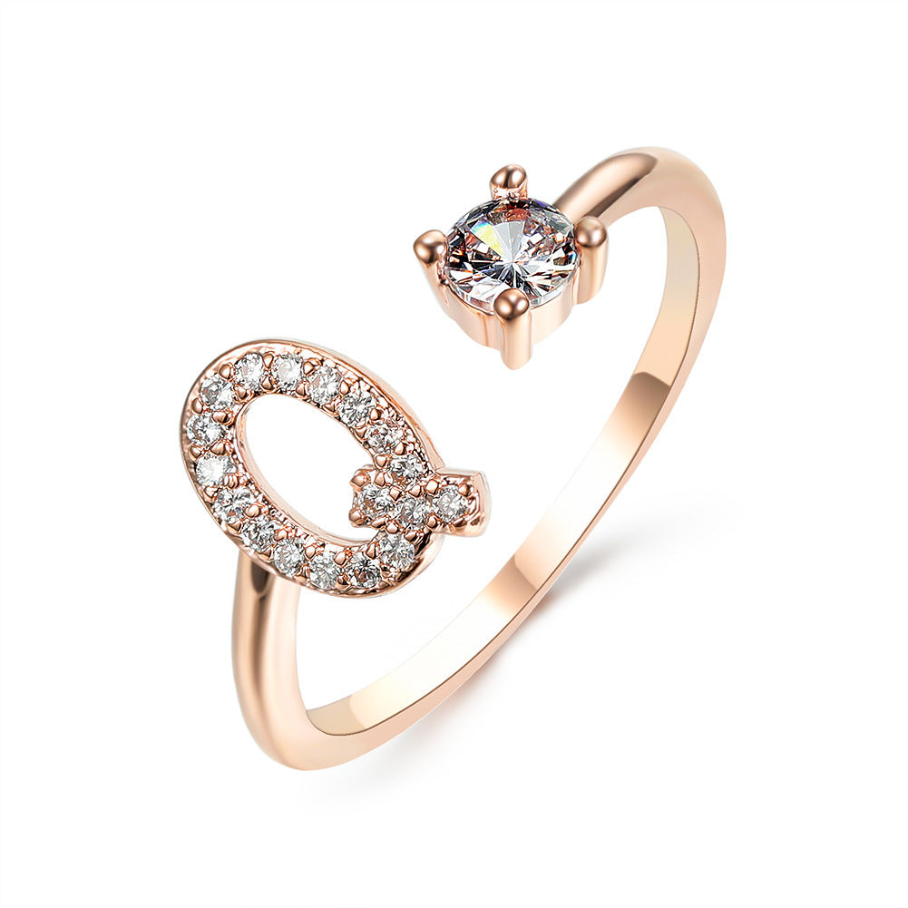 New Design Adjustable 26 Initial Letter Ring Fashion Jewelry For Women Simple Elegant Jewelry My Store