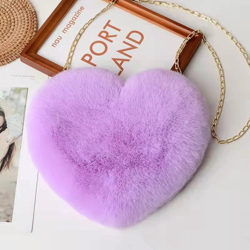 Love Bags For Women Plush Chain Shoulder Bags Valentine's Day Party Bag My Store