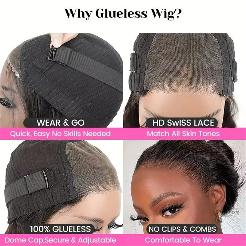 4x4 Transparent Lace Front Bob Wig – Natural Human Hair, Pre-Plucked, No Glue, Easy Wear