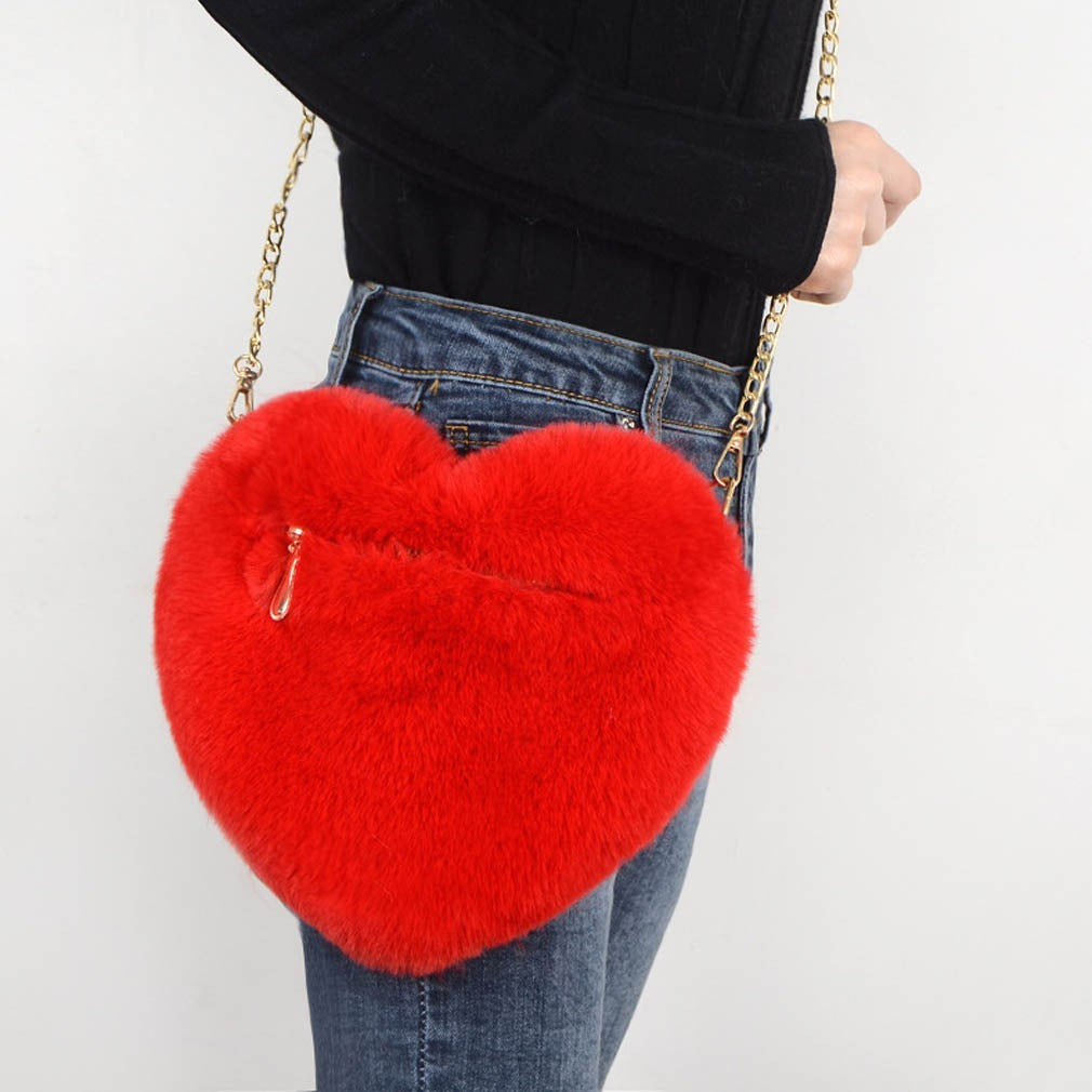 Love Bags For Women Plush Chain Shoulder Bags Valentine's Day Party Bag My Store